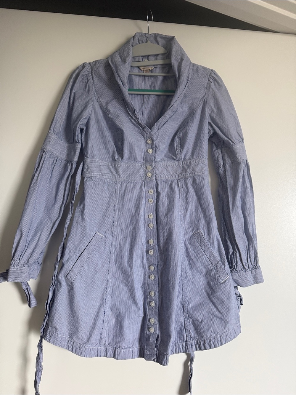 Ted Baker Shirt dress Blue White Stripe